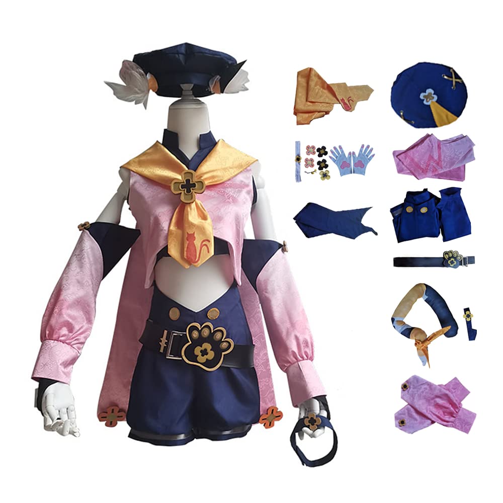 Genshin Impact Diona Cosplay Costume Set - Lolita Cardigan, Shorts & Hat for Anime Conventions, Halloween Parties, Cosplay Events and Game Character Dress Up