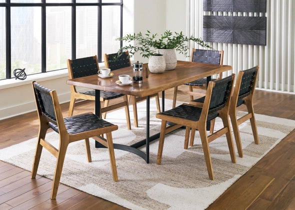 Fortmaine 6-Piece Dining Table Set with Chairs - Modern Kitchen & Dining Room Furniture for Family Gatherings & Dinner Parties