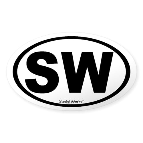 Clear - Social Worker Oval Sticker