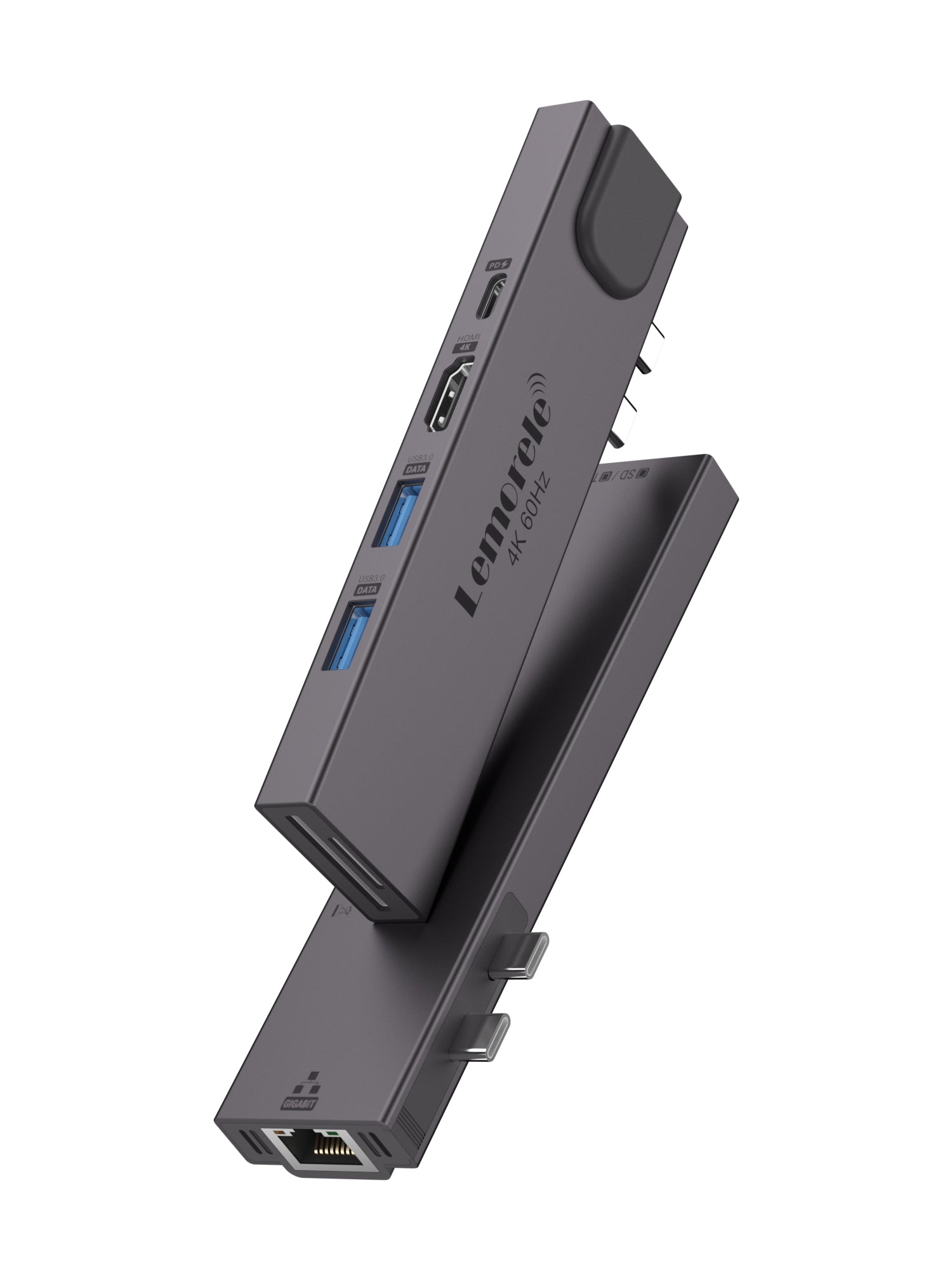 LEMORELE™ TC47 7-in-2 USB-C Hub for MacBook - Adapter with 4K HDMI, USB 3.0, SD/TF Card Reader, PD Charging - Perfect for Home Office, Travel & Multi-Screen Workstations