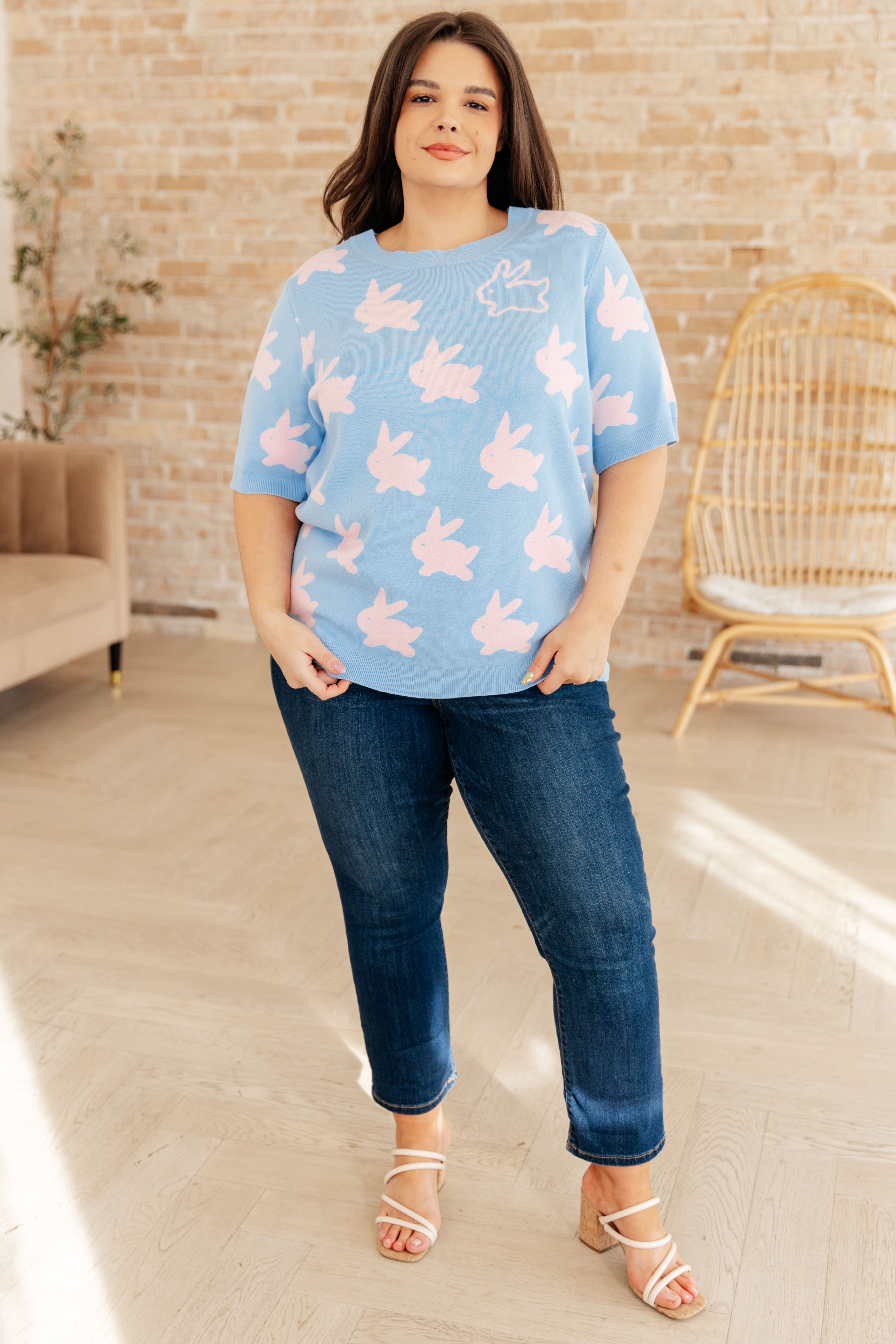 Miss Cottontail Half Sleeve Knit Sweater for Women - Cozy Fall & Winter Pullover - Perfect for Casual Outings, Office Wear & Coffee Dates