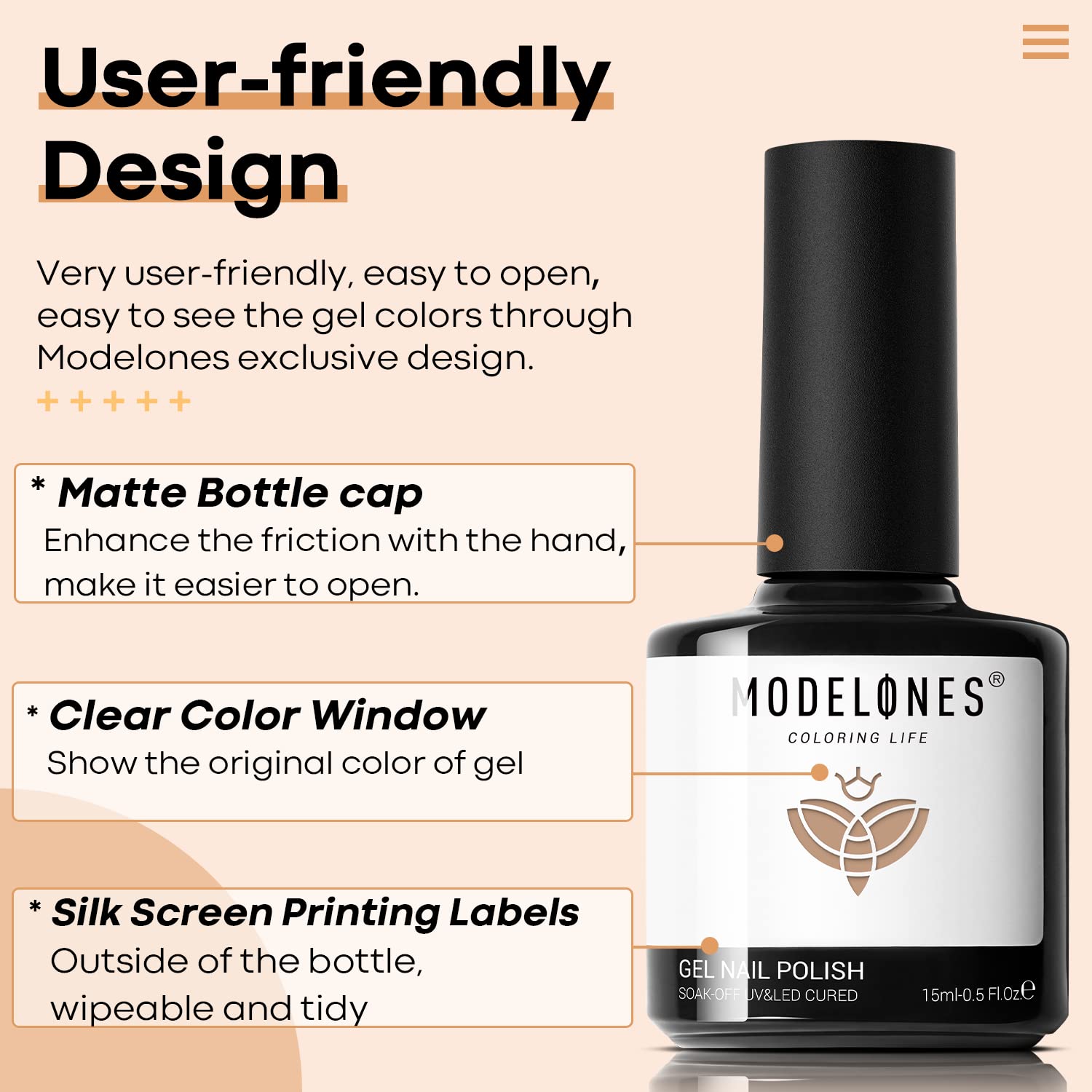 Modelones 15ML Caramel Coffee Brown Gel Nail Polish - Soak Off LED Neutral Nude Brown Color, Salon Quality DIY Nail Art Manicure Kit for Women, Perfect for Home Use, Holidays & Gifts (0.5 fl oz) | Long-Lasting & Chip-Resistant Gel Polish for Professional-Looking Nails at Home