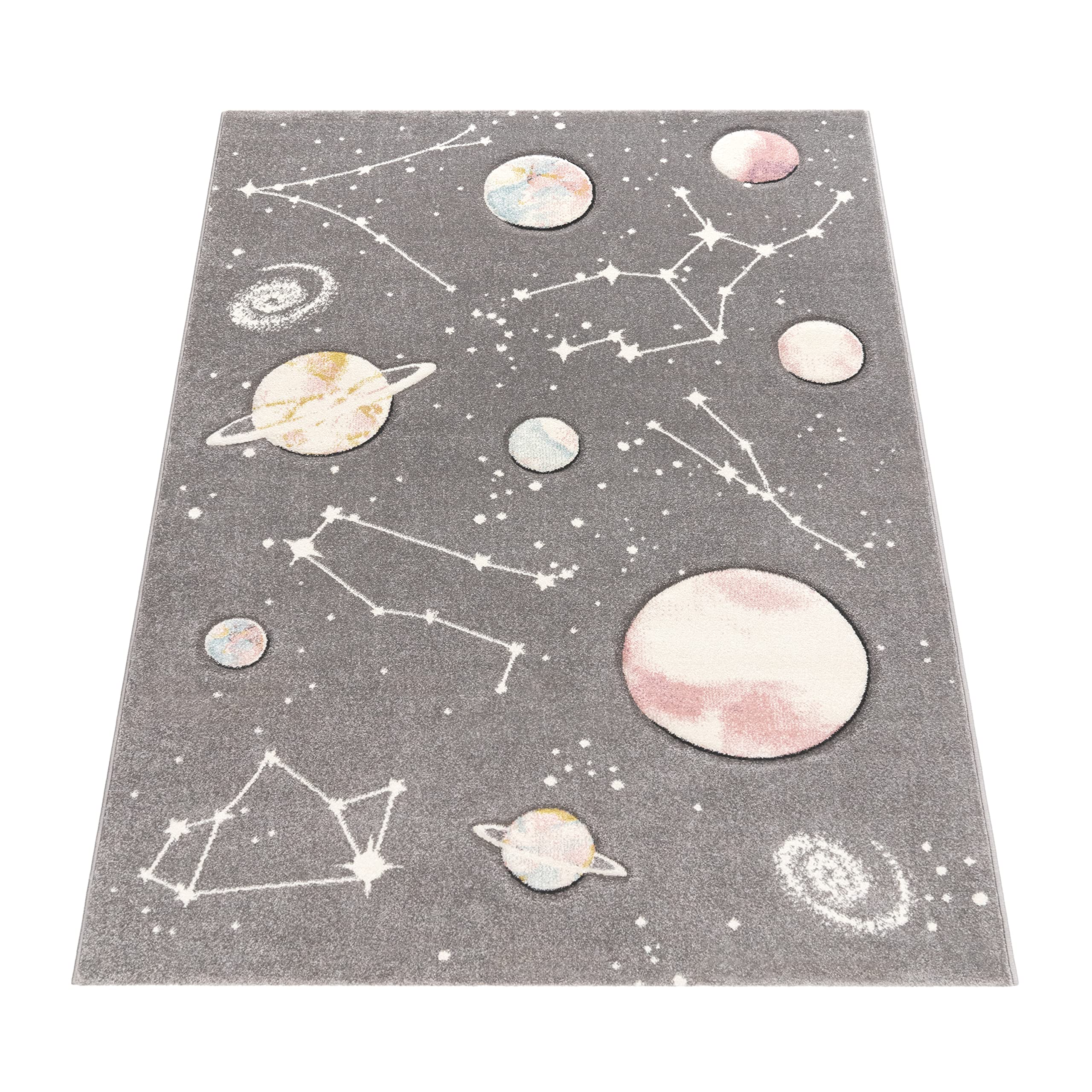 Paco Home Kids Play Rug - Galaxy & Stars Design for Children's Room | Soft & Safe Non-Slip Area Rug (5'3