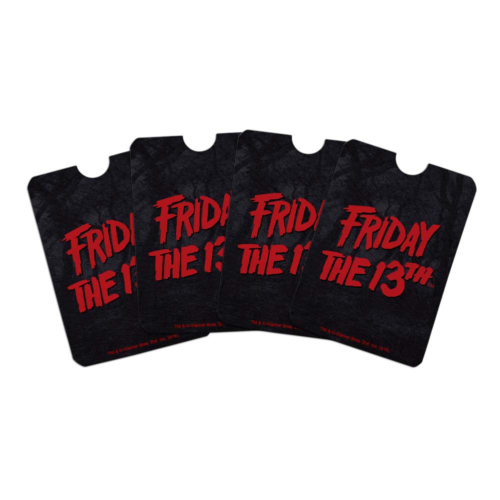 Friday the 13th Logo RFID Blocking Credit Card Holder - Set of 4 Protective Sleeves for Wallet & Purse - Secure Your Cards from Digital Theft | Perfect for Travel, Shopping & Everyday Use