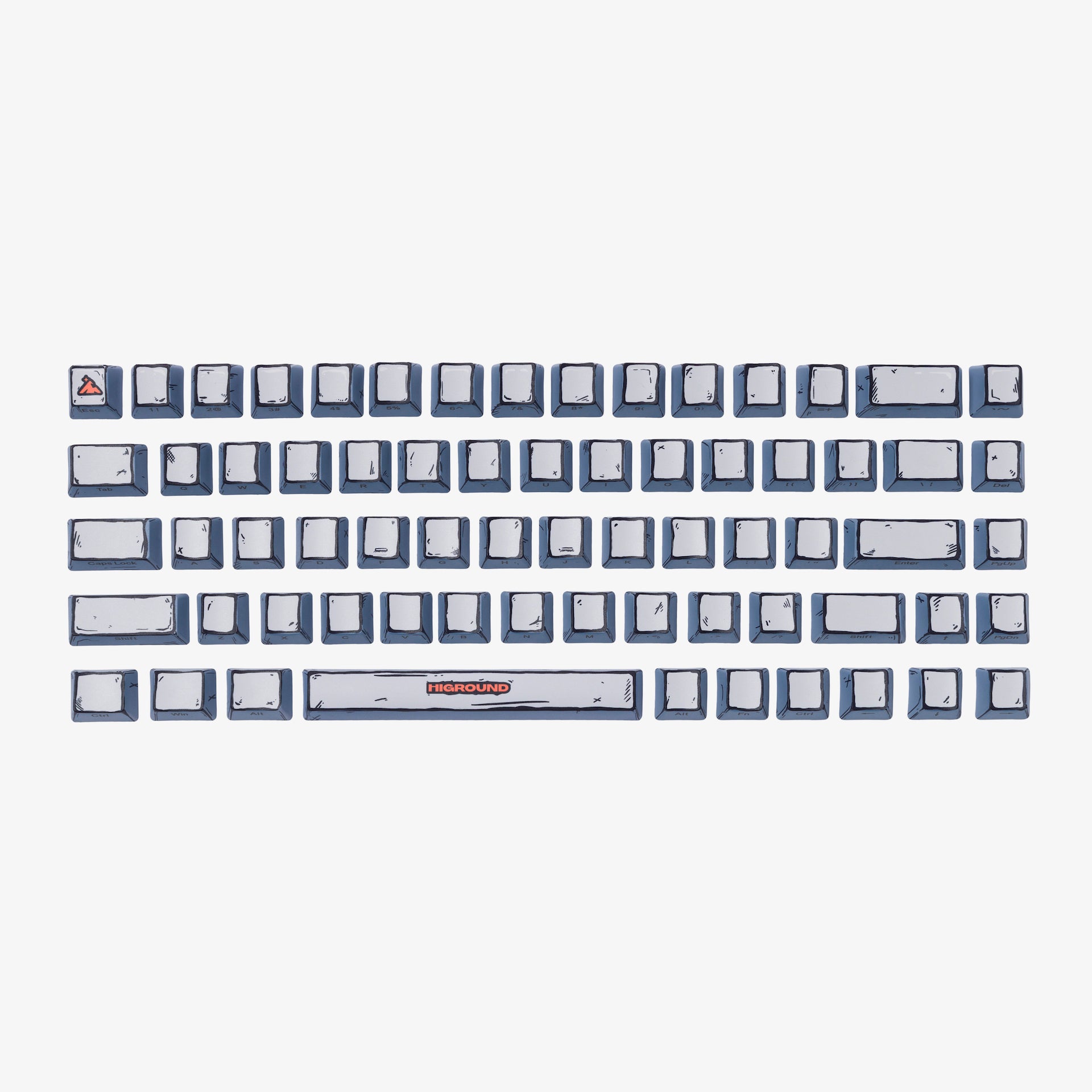 CELSHADE 68 Key Mechanical Keyboard Keycaps Set - PBT Dye-Sub Gray Keycaps for Custom Gaming & Typing - Perfect for PC, Mac, Laptop & Office Workstations