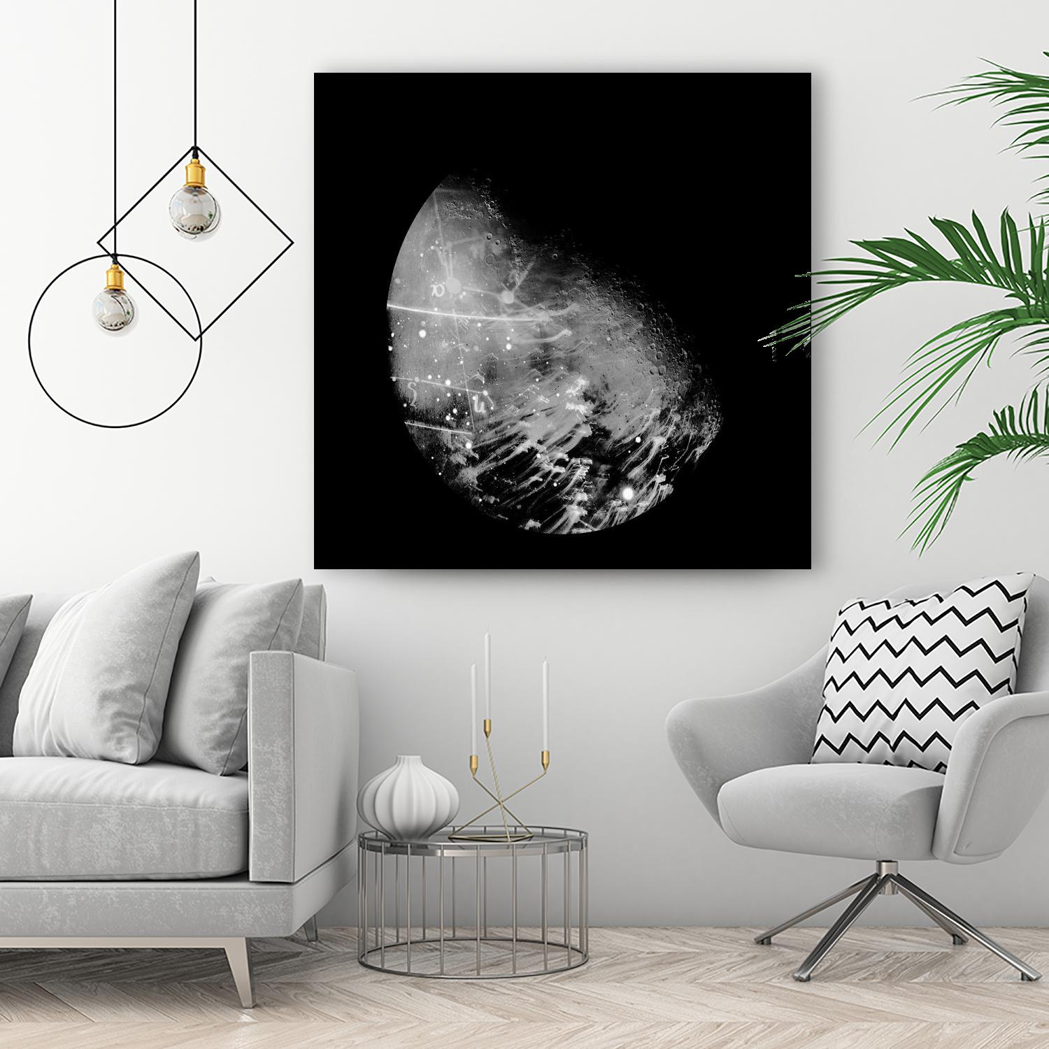 Abstract Moon Phase 2 Wall Art - Modern Celestial Decor for Home, Office & Nursery | Perfect for Boho, Minimalist & Space-Themed Interiors