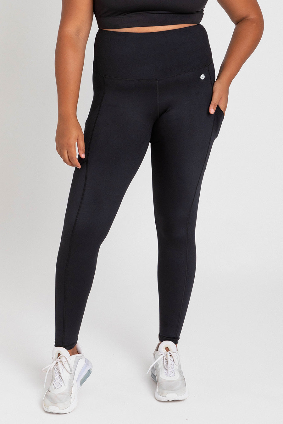 Tall Smart Pocket Full Length Tight - Black | Women's High Waist Yoga Pants with Pockets for Running, Workout & Lounge