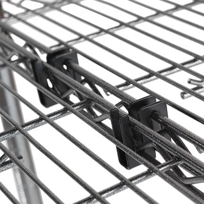 Alera® Metal Wire Shelving S Hooks - Black (4 Pack) - Heavy Duty Storage Hooks for Kitchen, Garage, Closet & Office Organization
