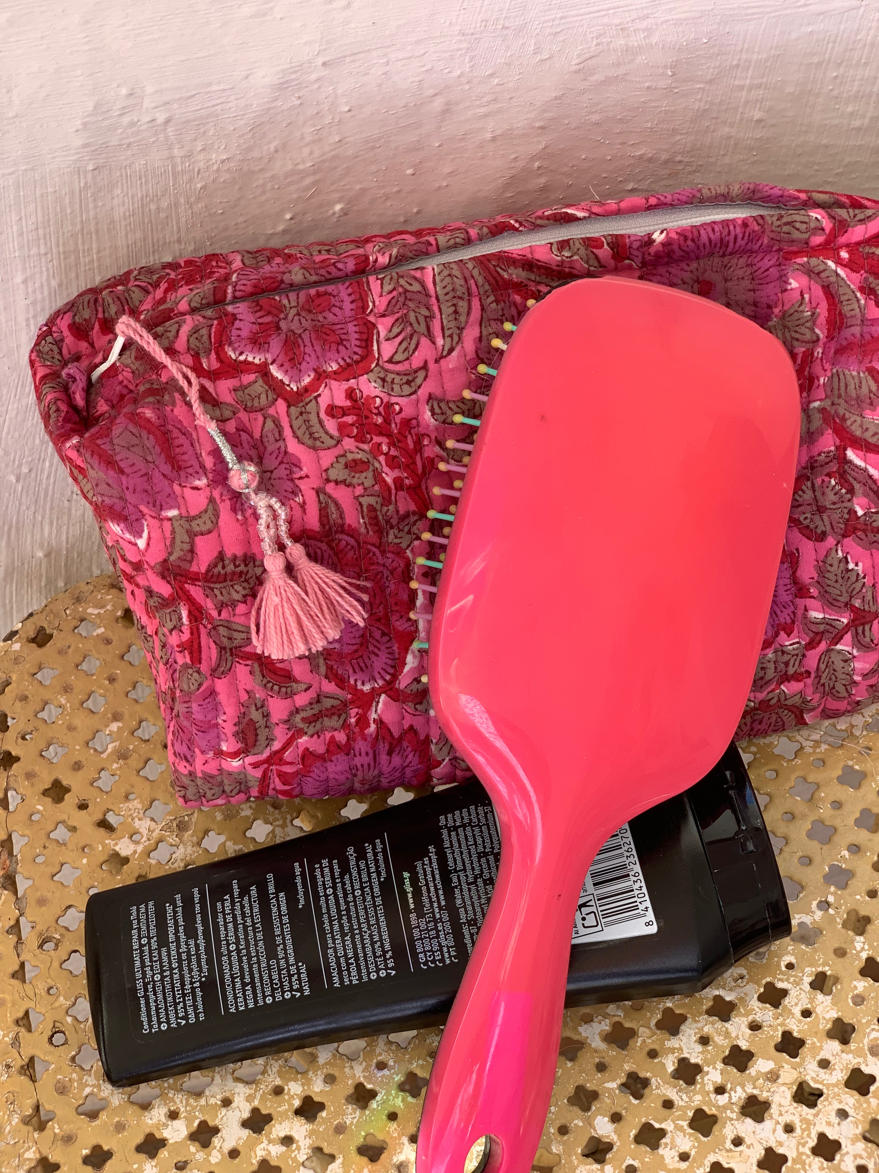 Handmade Block Print Cotton Cosmetic Bag - Eco-Friendly & Reusable (3 Sizes) - Perfect for Travel, Makeup Storage & Gift Giving