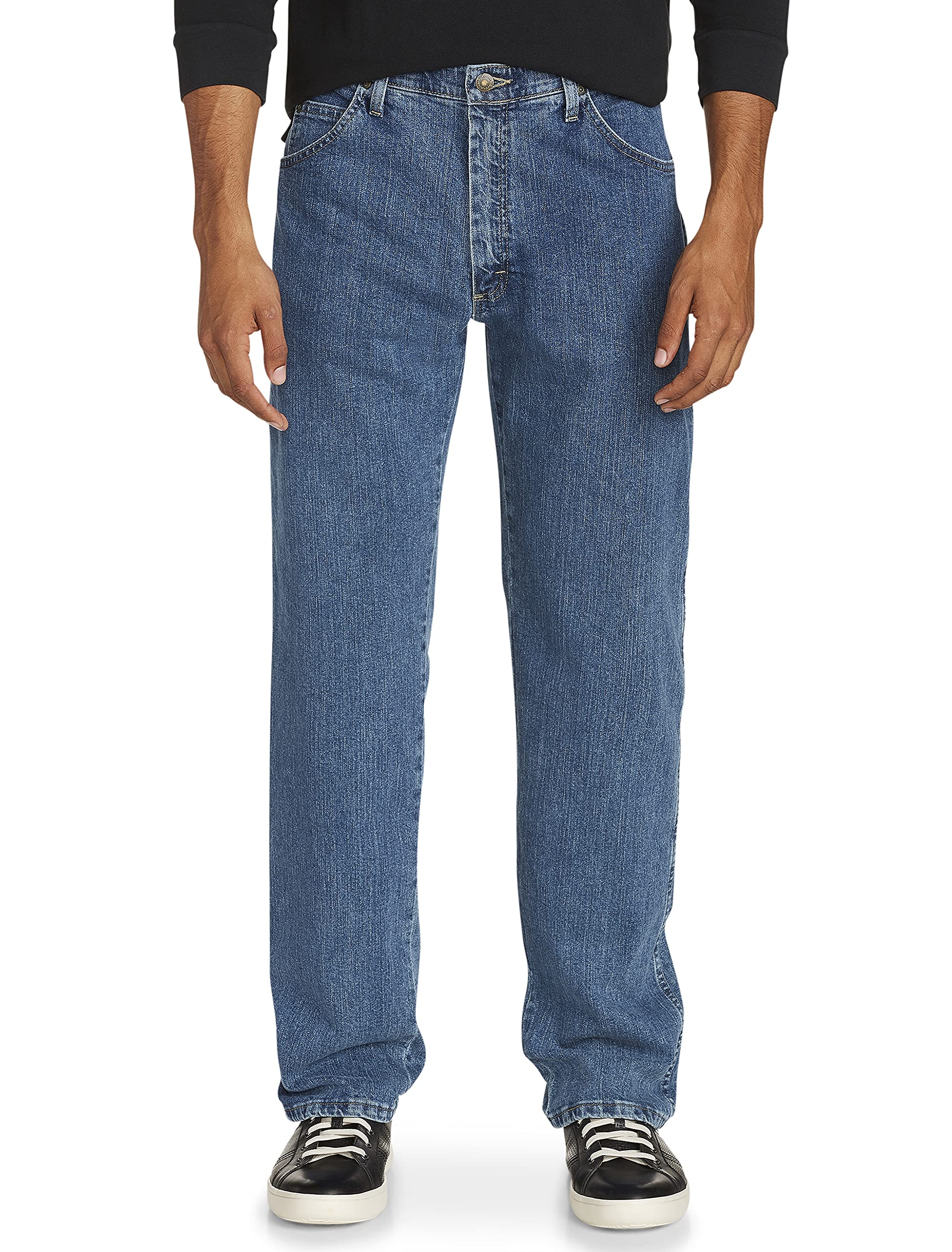 Wrangler Performance Series Regular-Fit Stretch Jeans for Men - Bleach Wash Denim Pants 46x30 - Comfortable & Durable Workwear for Outdoor Activities and Casual Wear
