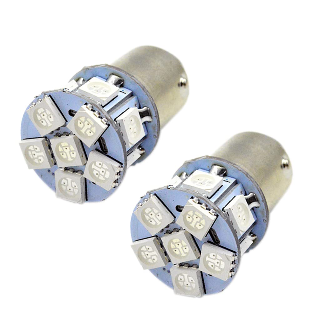 Ruiandsion 2-Pack 6V BA15D 5050 12SMD Red LED Bulbs - High Brightness Reverse Lights, Turn Signal & Tail Lights for Cars, Trucks, SUVs - Perfect for Night Driving & Enhanced Safety