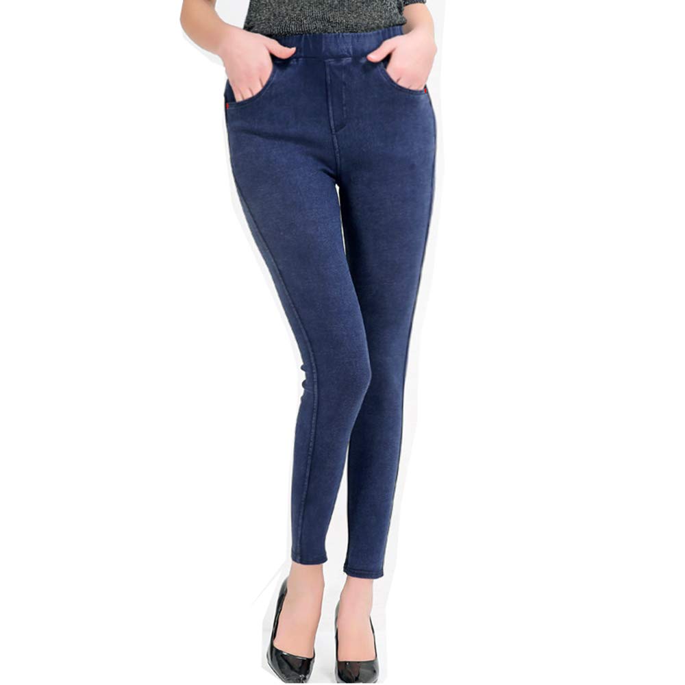 Yehopere Women's Fleece Lined Skinny Pants - High Waist Slim Fit Winter Jeggings with Zipper for Work, Travel & Casual Outfits