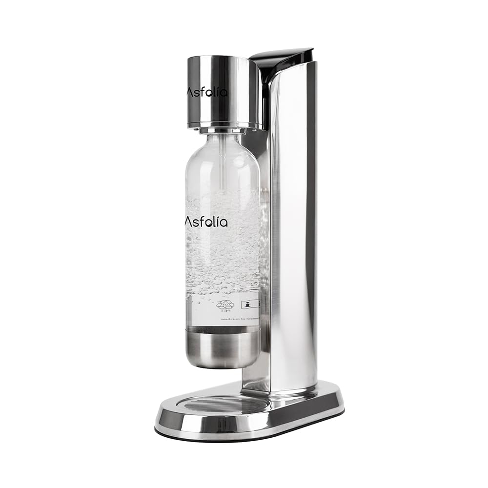 Premium Stainless Steel Sparkling Water Maker & Soda Carbonator Machine - 1L BPA-Free Carbonation Bottle Included (CO2 Cylinder Not Included) | Perfect for Home, Office, Parties & Healthy Hydration