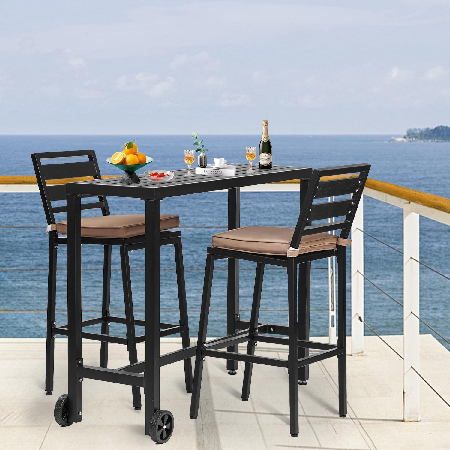 3-Piece Outdoor Bar Height Dining Set - 47