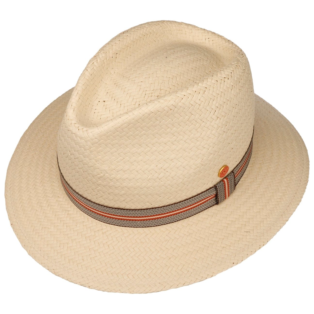 Mayser Mathis Striped Band Straw Hat - Women's Summer Beach Hat for Outdoor, Travel & Vacation