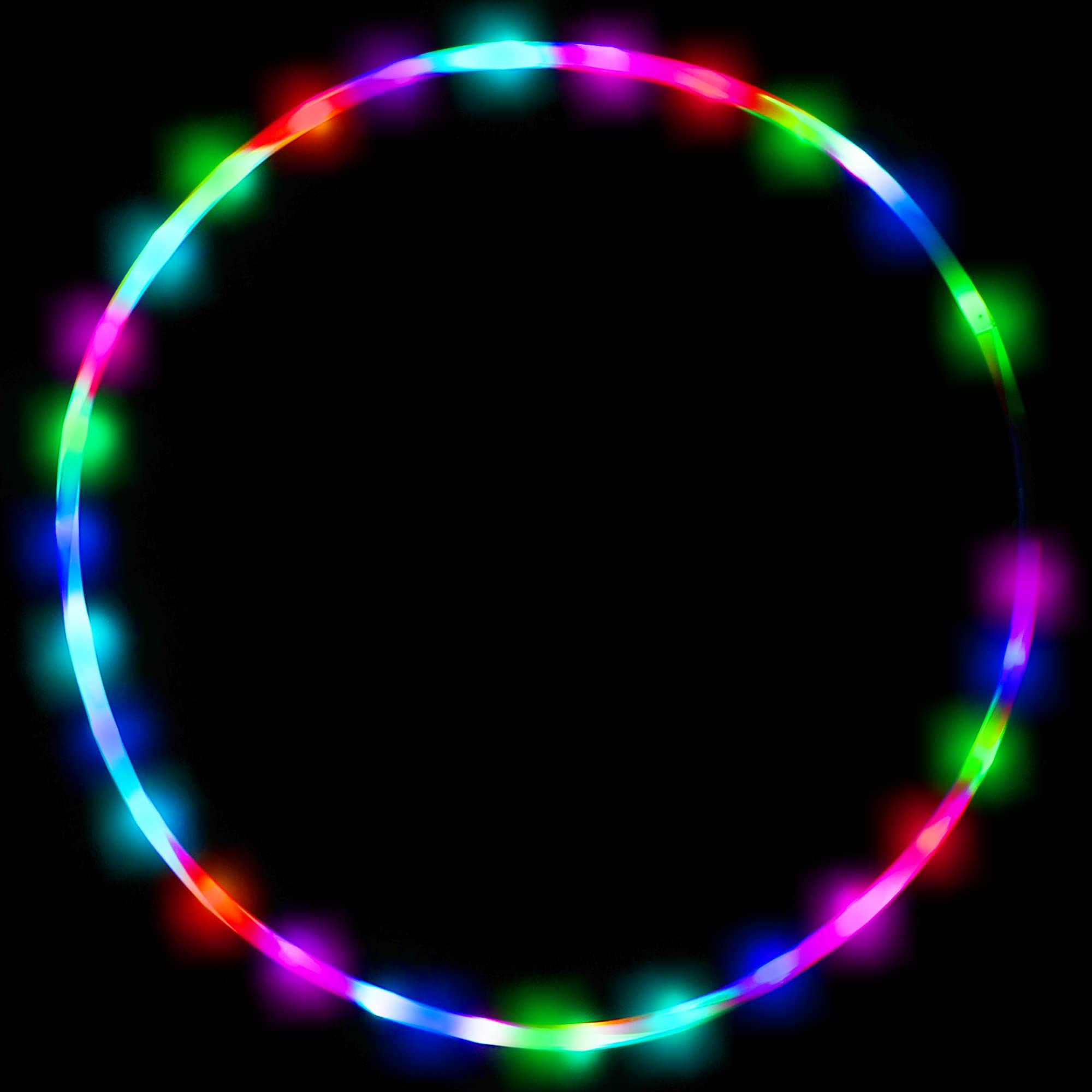 36 Inch LED Glow Hula Hoop for Adults & Kids - Adjustable Light Up Exercise Hoop for Fitness, Dance, Gymnastics - Perfect for Outdoor Workouts, Parties, and Nighttime Fun