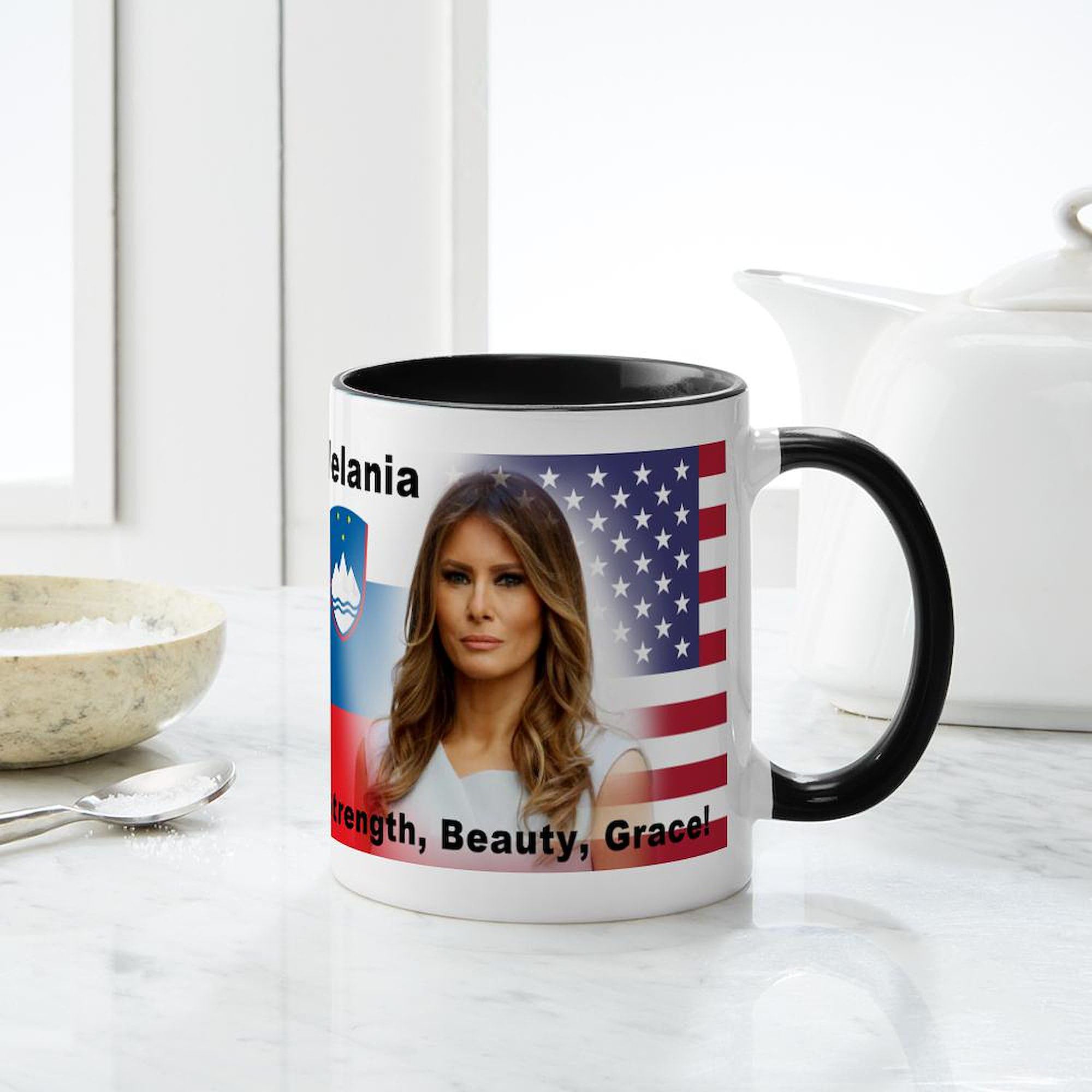 Melania Trump 11 oz Ceramic Coffee Mug (325 ml) - Perfect for Tea, Hot Chocolate & Office Gifts - Funny Political Novelty Cup