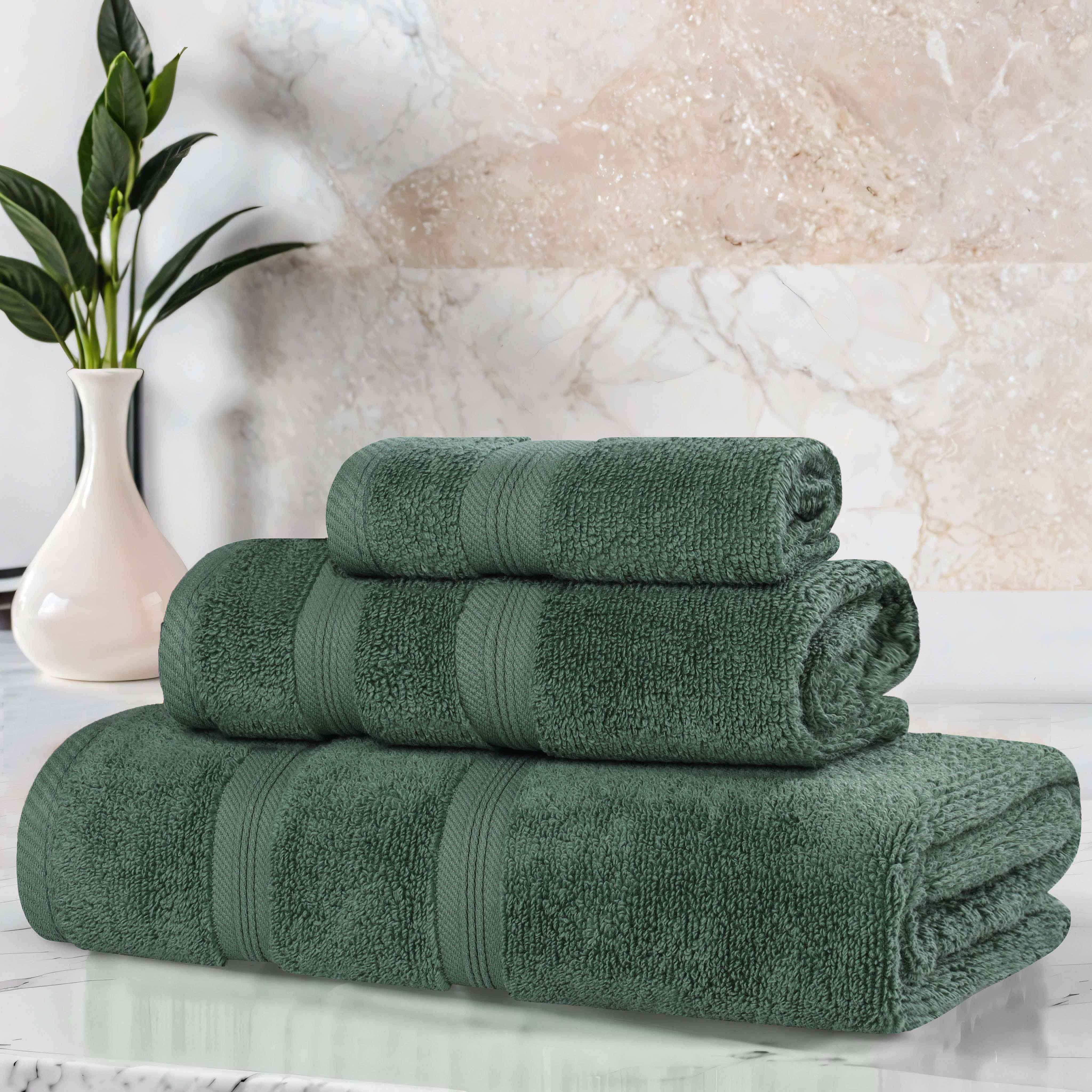 Premium Smart Dry Zero Twist Cotton 3-Piece Towel Set - Ultra Soft & Absorbent Bath Towels for Spa, Gym & Luxury Home Use