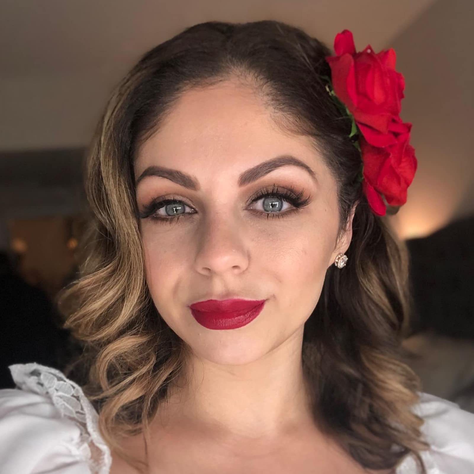Ever Fairy Rose Flower Hair Clip Comb - Flamenco Dancer Pin Brooch for Women (2-Pack, Deep Red) | Wedding, Party, Dance & Everyday Hair Accessories
