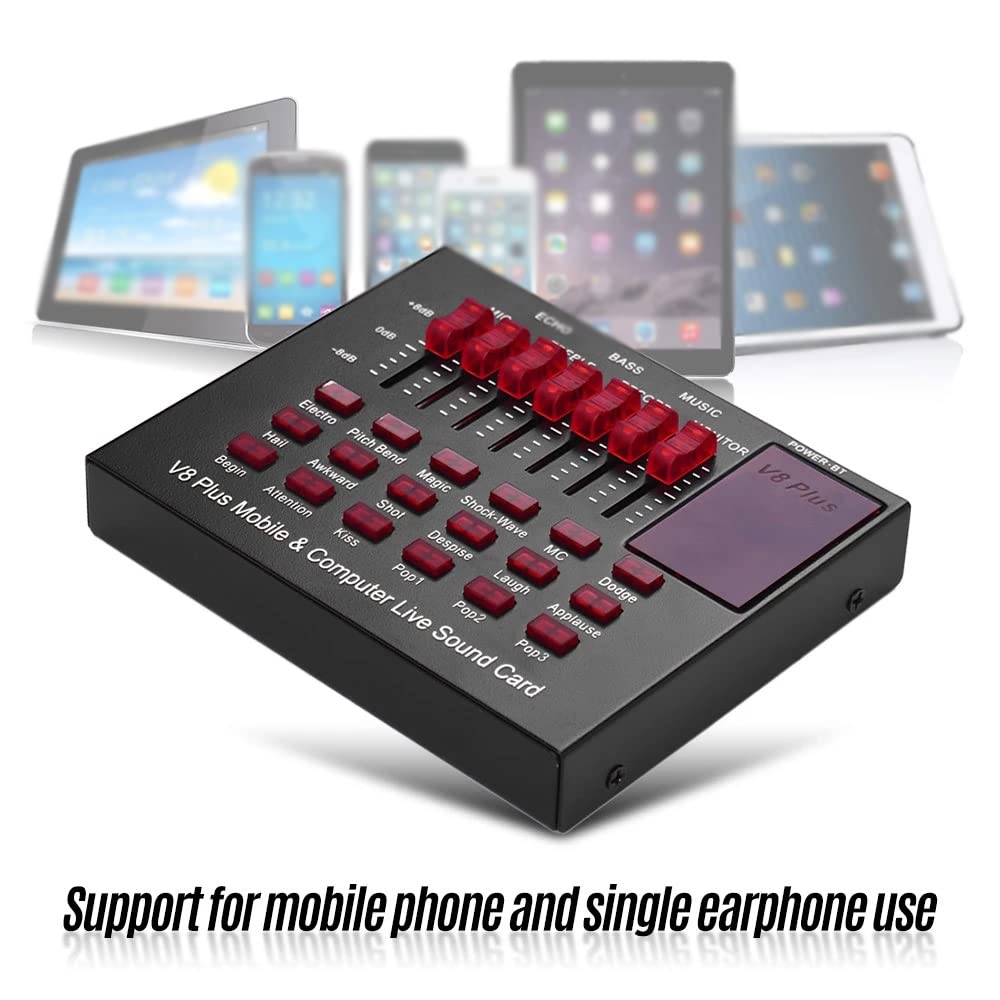 Rechargeable USB Audio Interface with Bluetooth - Live Sound Card for Mobile & Computer, Multiple Sound Effects for Singing & Streaming | Perfect for Karaoke, Podcasting & Gaming