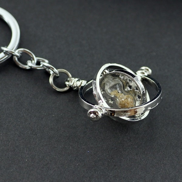 Time Turner Keychain Sand Timer - Harry Potter Inspired Hourglass Necklace for Cosplay, Gift & Collectible - Perfect for Wizards, Fans & Fantasy Lovers