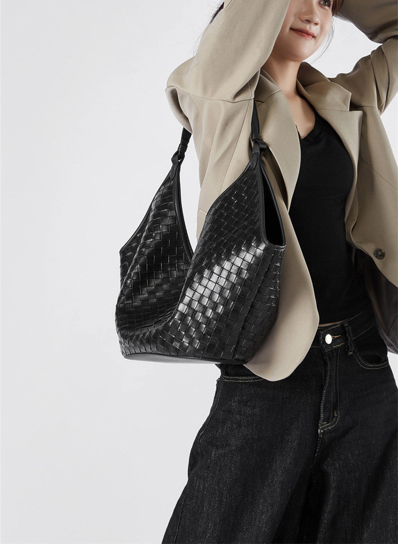 Effortless Woven Shoulder Carry Bag - Stylish & Lightweight Crossbody Purse for Women - Perfect for Shopping, Travel & Everyday Use