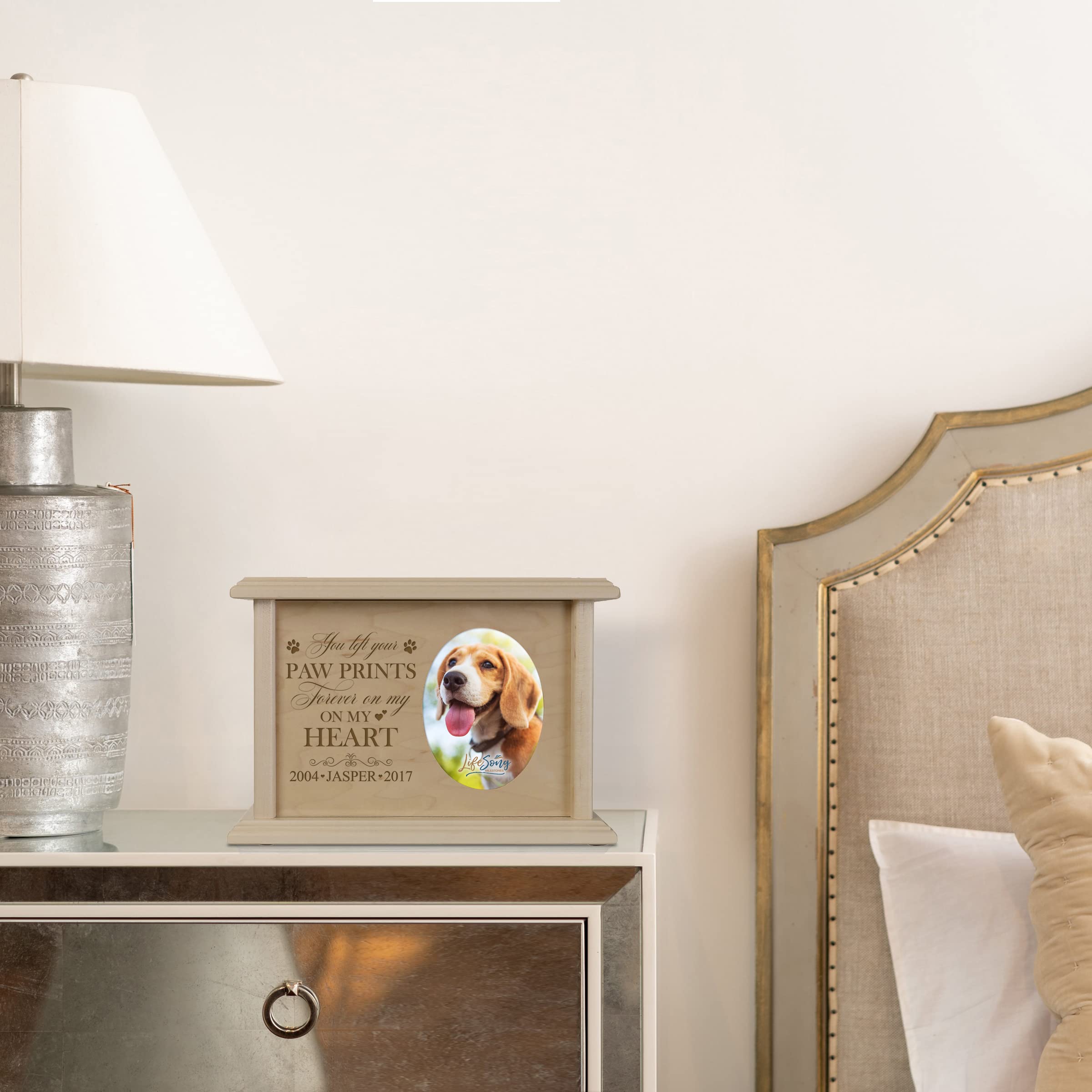 Personalized Pet Memorial Urn - Custom Engraved Wooden Keepsake Box for Dog & Cat Ashes - Wall Mount or Tabletop Display - Perfect for Honoring Beloved Pets at Home or Memorial Services