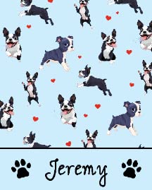 Custom Red Hearts Boston Terrier Dog