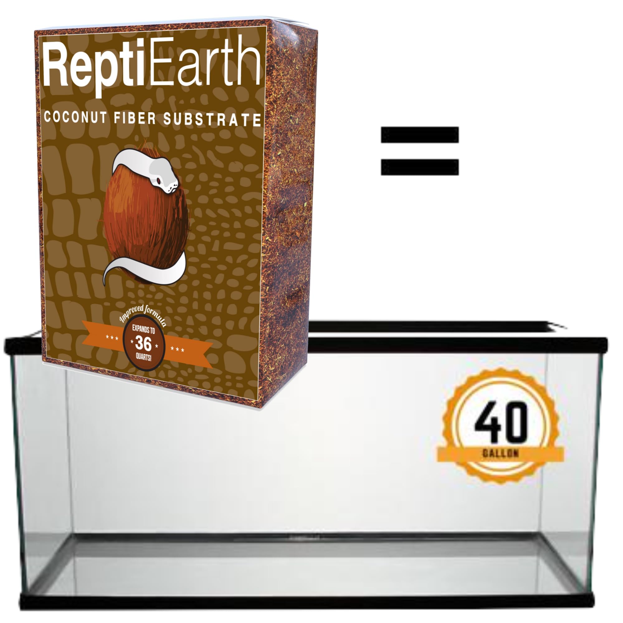 Organic ReptiEarth Coconut Fiber Substrate - 36 Quart Ready-to-Use Reptile Bedding for Bioactive Terrariums | Ideal for Snake Habitats, Lizard Tanks with Live Plants, Frogs, Tarantulas & Hermit Crabs (4 Pack) | Perfect for Naturalistic Enclosures & Moisture Retention