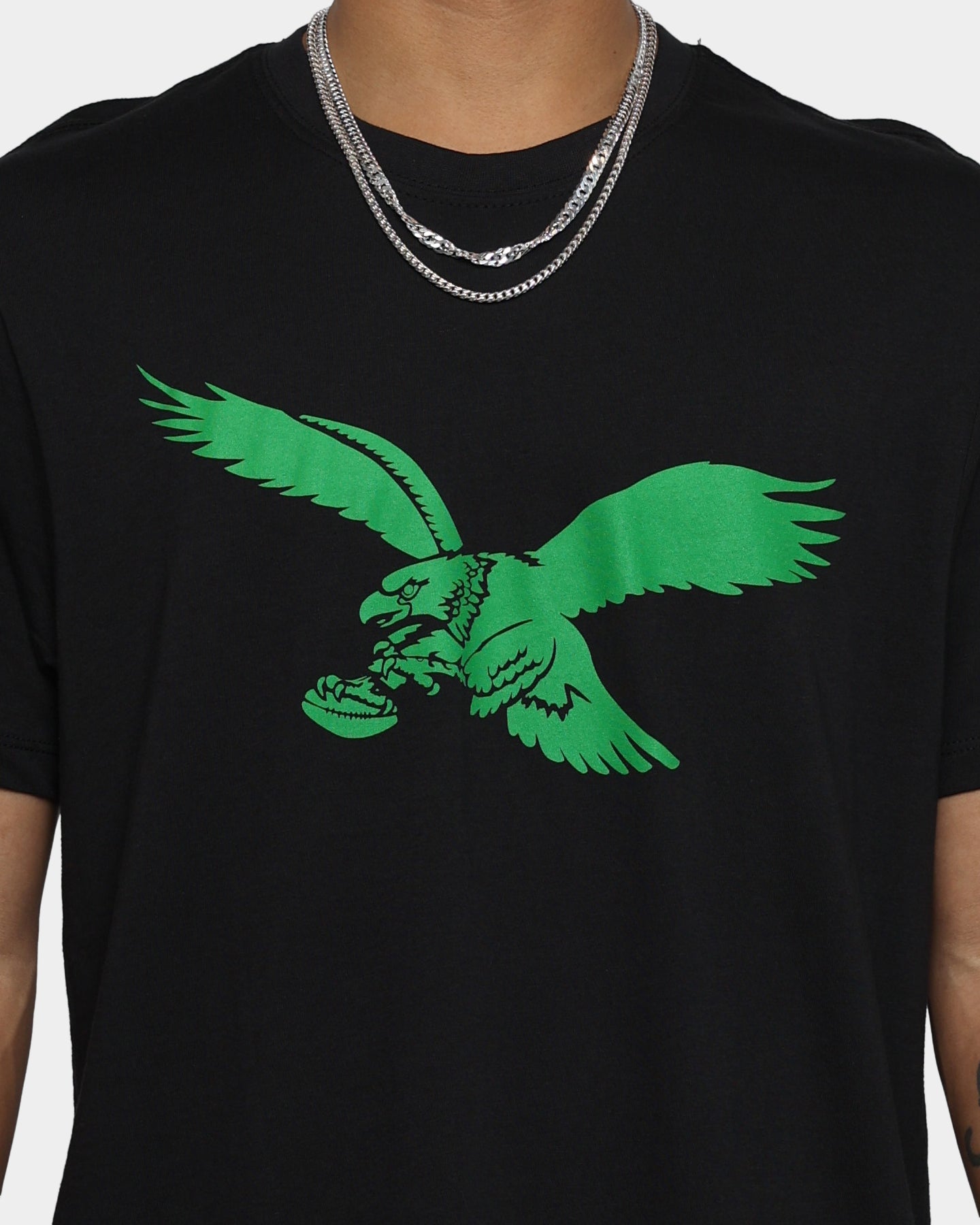 47 Brand Philadelphia Eagles Imprint Super Rival T-Shirt for Men - Jet Black NFL Fan Gear for Game Day & Casual Wear