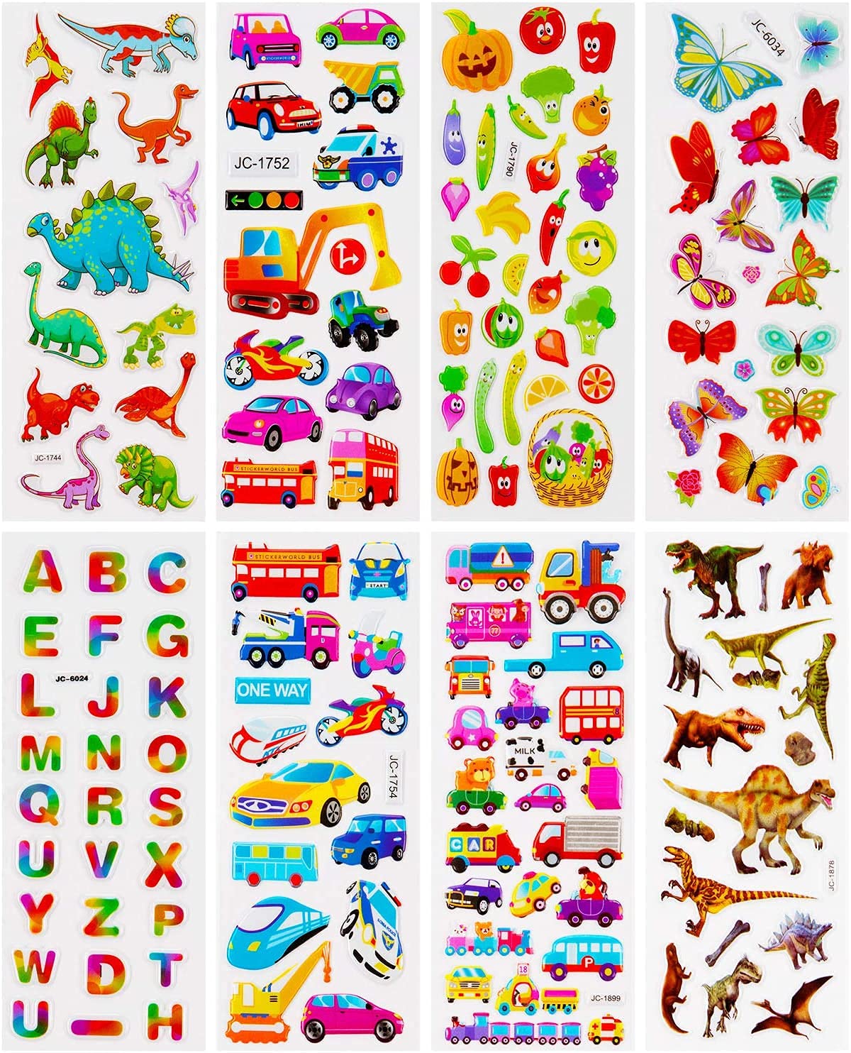 Kids Stickers Variety Pack - 3D Puffy Stickers for Children, Fun Epoxy Stickers for Scrapbooking, Journals & School Projects | Perfect for Arts & Crafts, DIY Decorations & Reward Incentives
