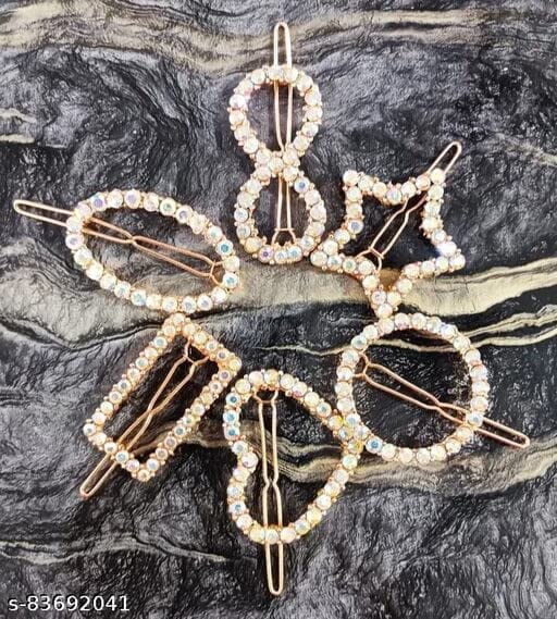 NEELAM FOREVER 5-Piece Korean Style Pearl Hair Clips Set - Large Hair Pins & Barrettes for Women & Girls - Elegant Fashion Hair Accessories for Weddings, Parties & Daily Wear