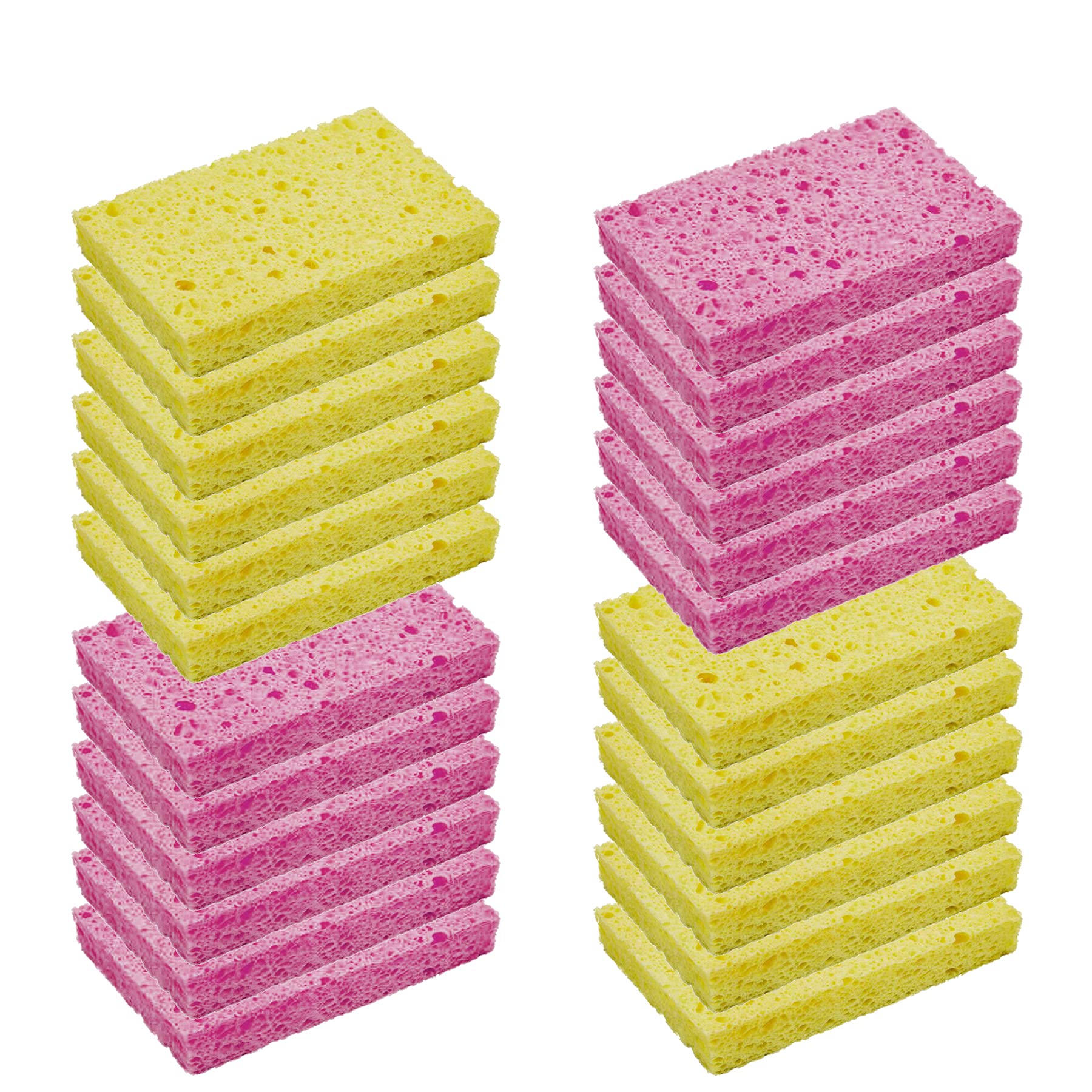 CELOX 24 Pack Large Kitchen Sponges - Super Absorbent Eco-Friendly Cellulose Dish Sponges for Cleaning Dishes, Countertops & More (4.5