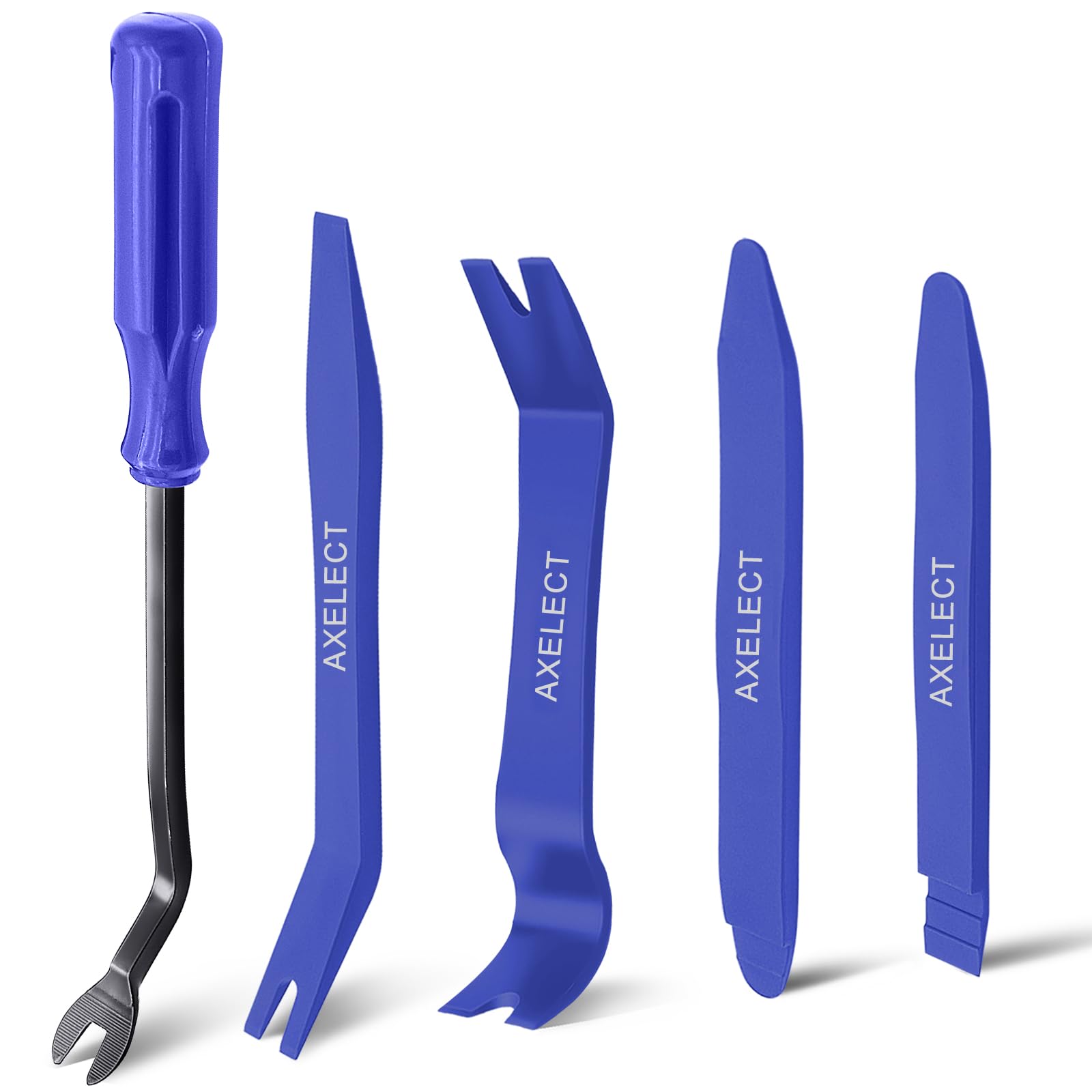 AXELECT 5-Piece Auto Trim Removal Tool Kit - No Scratch Plastic Pry Tools for Car Panel, Door & Window Fastener Removal | Interior Detailing & DIY Car Repair Accessories | Perfect for Auto Body Work, Upholstery Installation & Vehicle Maintenance