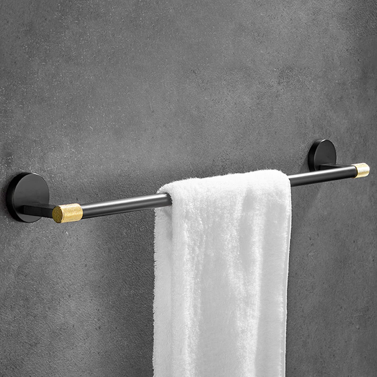 5-Piece Black Gold Bathroom Towel Rack Set - Wall Mounted Brass Towel Bar, Toilet Paper Holder & Towel Ring Kit | Bathroom Hardware Accessories for Modern Home Decor