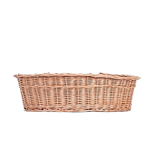 Electric Wicker Dog Basket - Willow Pet Bed for Small to Medium Dogs, Honey Yellow, 60 x 43 x 19 cm - Cozy Indoor/Outdoor Pet Bed for Home, Patio, or Travel