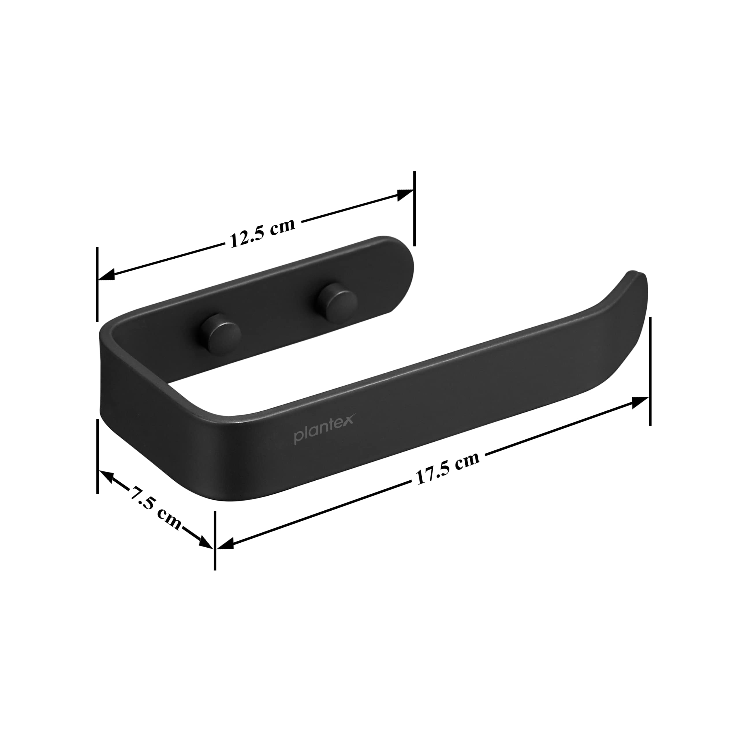 Plantex Space Aluminum Toilet Paper Holder - Modern Bathroom Tissue Roll Dispenser for Home & Office - Durable Black Bath Accessory (Perfect for Bathrooms, Restrooms, RVs & Tiny Homes)
