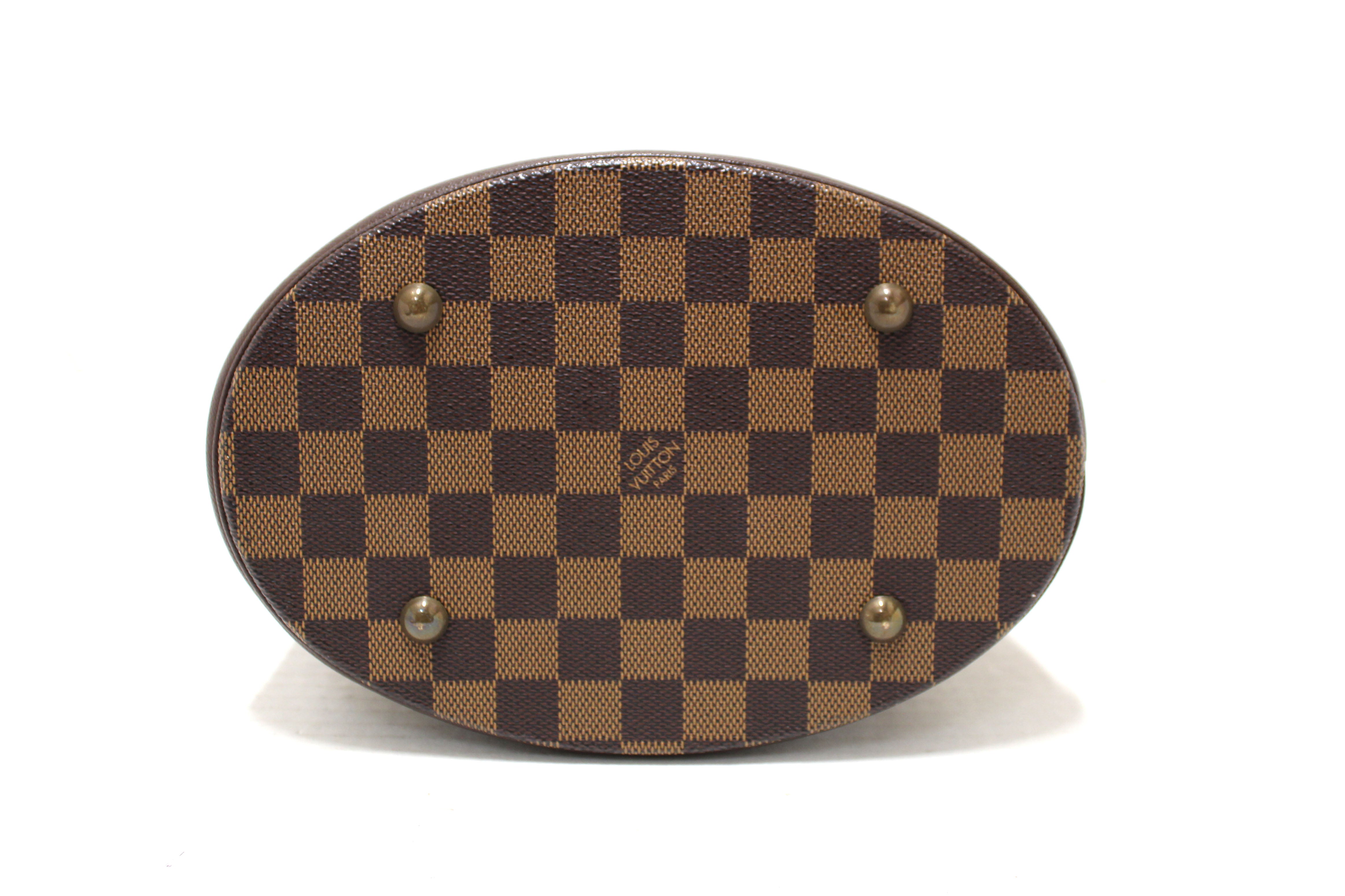 Authentic Louis Vuitton Damier Ebene Bucket PM Shoulder Bag - Luxury Handbag for Women, Fashion Crossbody Purse for Work, Travel & Everyday Use