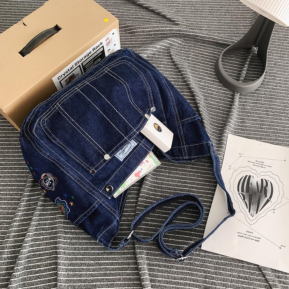 Vintage Denim Hobo Crossbody Bag for Women - Large Shoulder Handbag, Messenger & Tote Purse - Casual Work, Travel & Everyday Use (Retro Style)