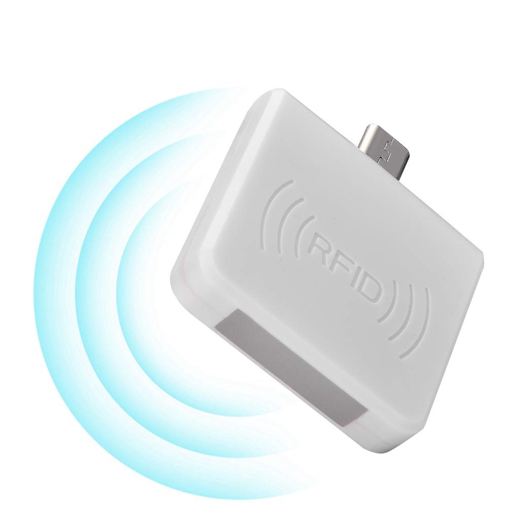 Portable Contactless Smart Card Reader - High Frequency RFID ID Reader with USB Interface for PC, Phone & Tablet | 0.2s Fast Reading | IC/ID Dual Version (White) | Ideal for Office Security, Access Control & Payment Systems
