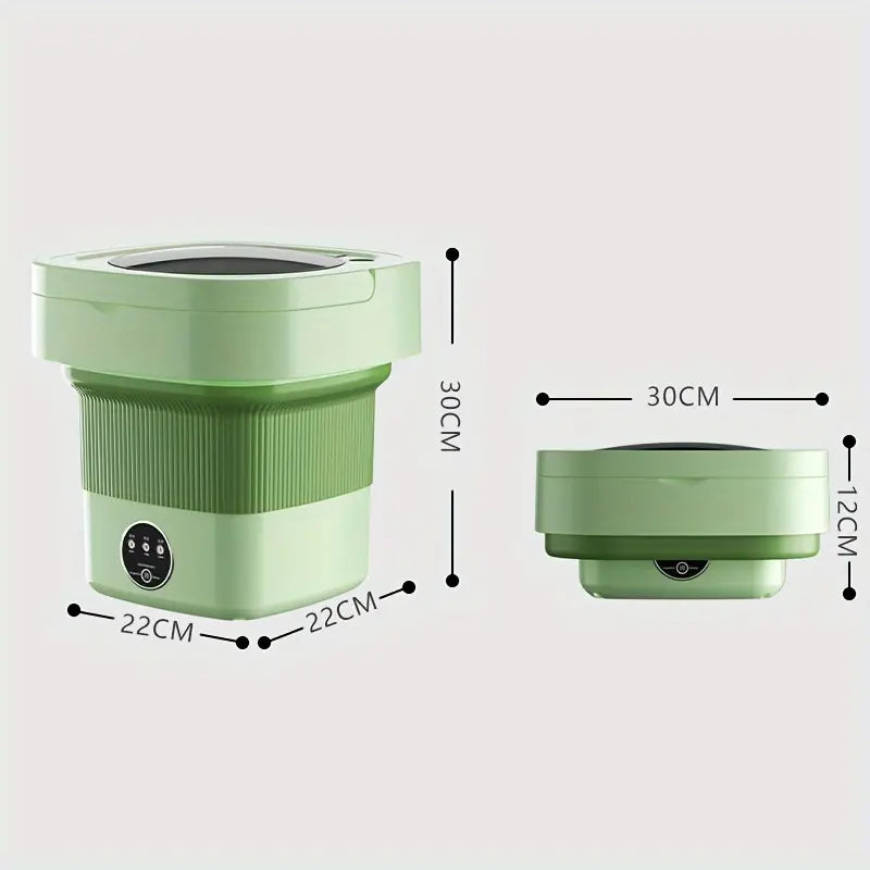 8L High Capacity Portable Foldable Mini Washing Machine - 3 Cleaning Modes, Soft Spin Dry Function | Perfect for RV Travel, Camping, Apartments & Small Spaces | Compact Laundry Solution for Students & Dorms