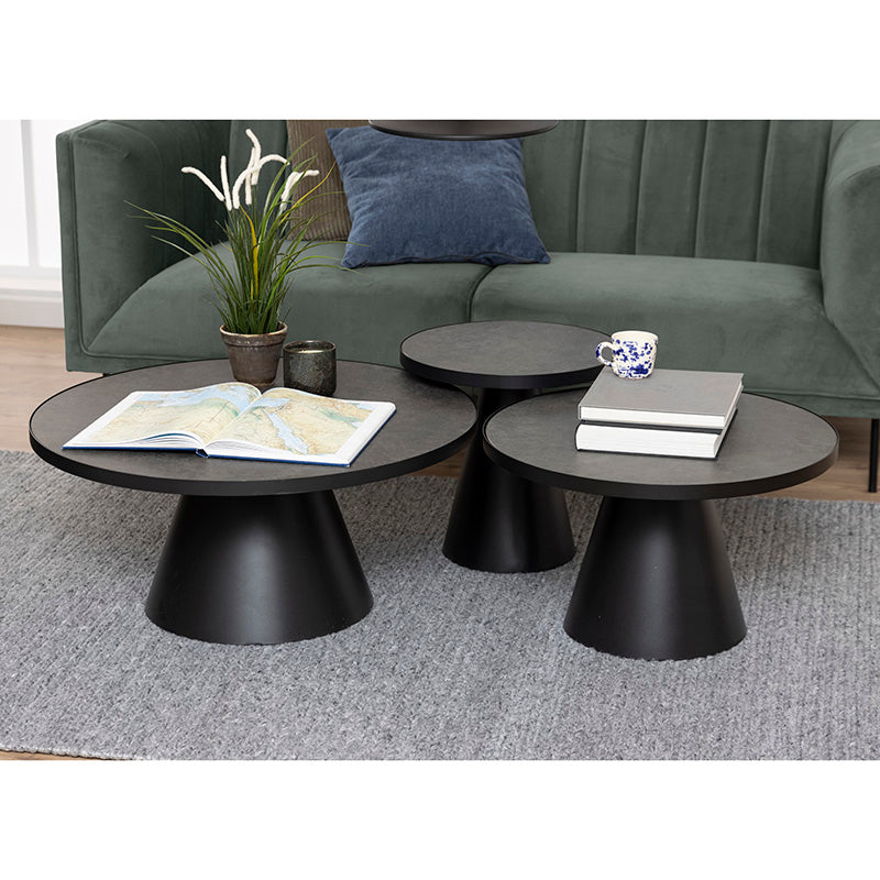 SOLI Black Side Table 45cm - Modern End Table for Living Room, Bedroom, or Office - Compact & Stylish Accent Table