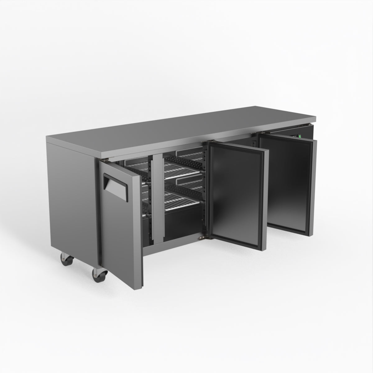 Commercial Refrigerator - 3 Door Under Counter Fridge 600mm Depth for Restaurants, Bars & Catering Businesses