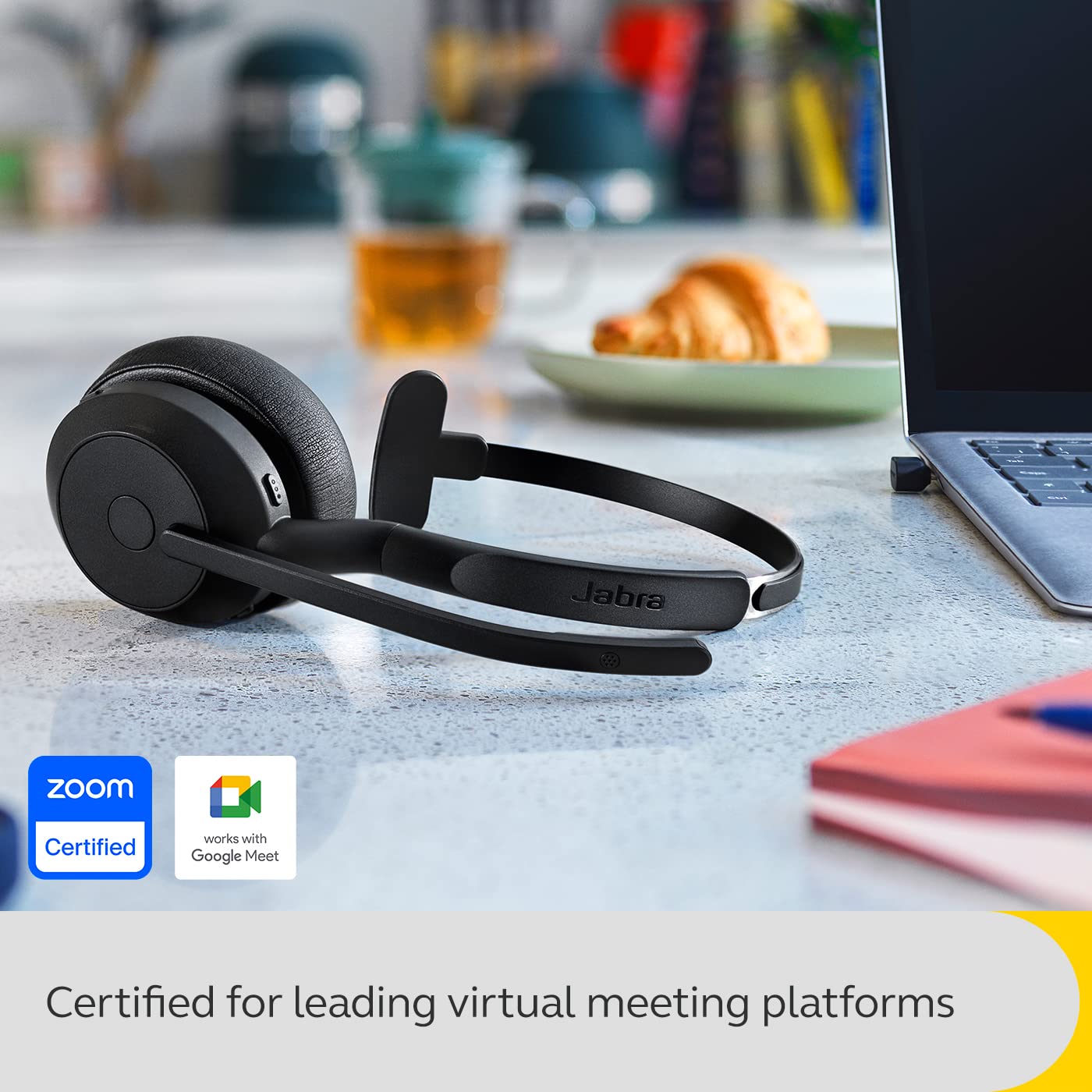 Jabra Evolve2 55 Mono Wireless Headset with Air Comfort Technology - Noise Cancelling Microphone & ANC - UC Compatible (Zoom, Google Meet) - Black - Perfect for Home Office & Remote Work