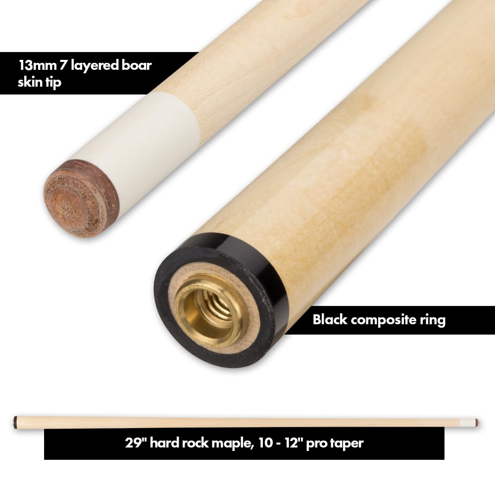 Elite ESP01 Pool Cue - Cocobolo & Hard Rock Canadian Maple with Rosewood & Green Points, Perfect for Professional and Recreational Pool Games