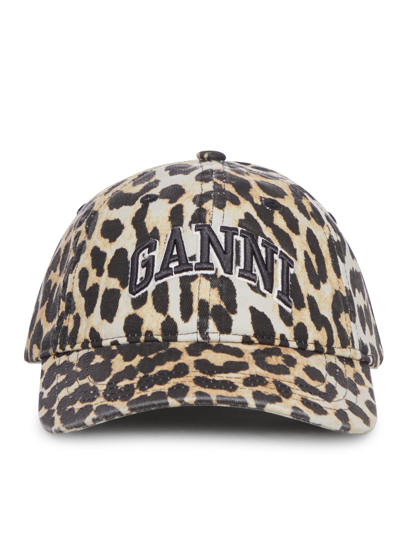 Ganni Cap Canvas Multicolored Leopard Print Hat A6898 943 - Stylish & Trendy for Casual Outfits, Beach Days & Festival Fashion