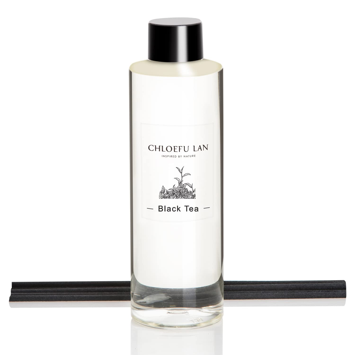 Chloefu LAN Black Tea Reed Diffuser Refill 7.05 oz - Premium Aromatherapy Essential Oil for Home, Office & Spa | Long-Lasting Fragrance, Alcohol-Free | Perfect Gift Set with Natural Reed Sticks | Creates Relaxing Atmosphere for Bedroom, Living Room & Bathroom