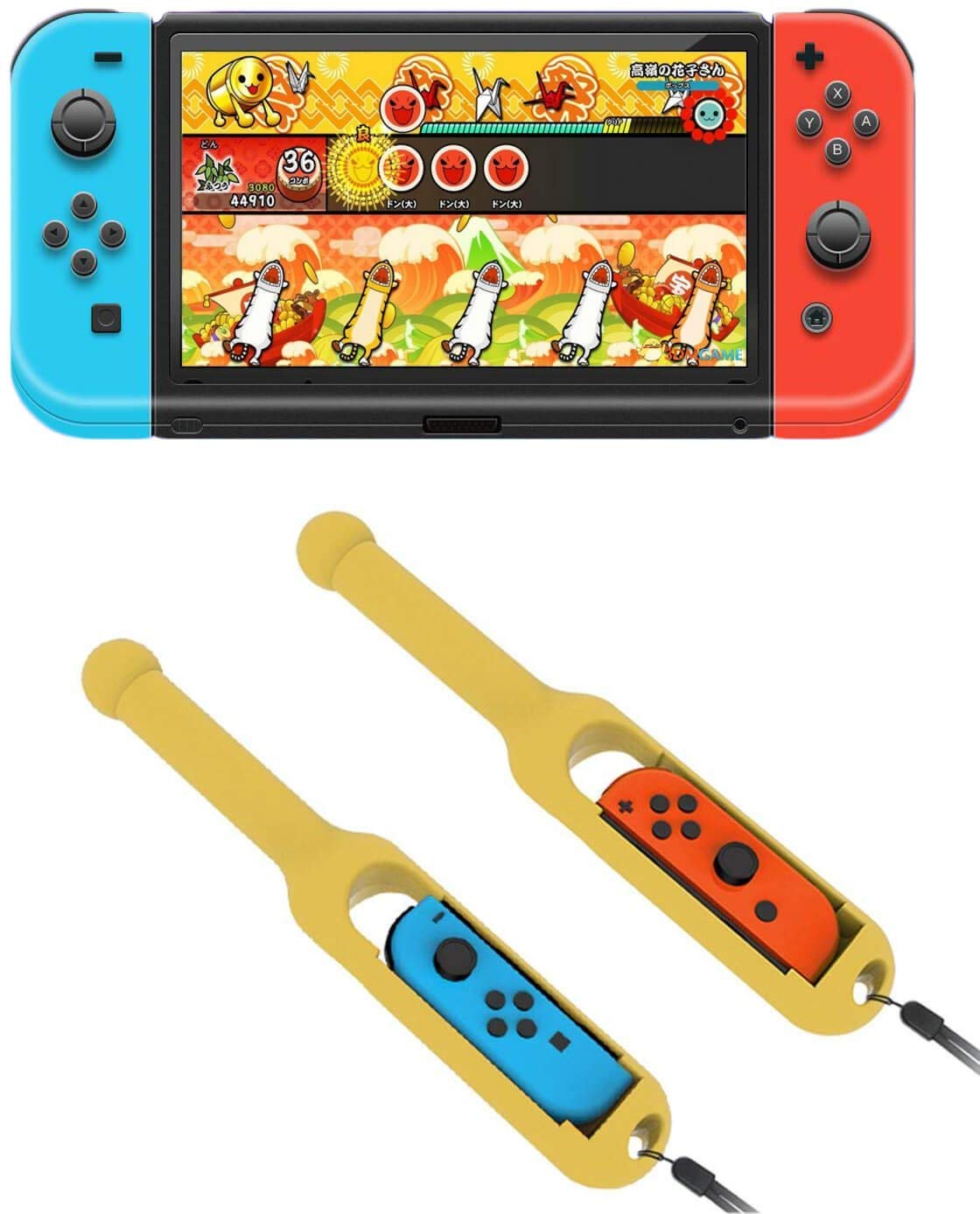 Nintendo Switch Joy-Con Drumsticks - Twin Pack for Taiko no Tatsujin Drum Games - Perfect for Rhythm Gaming and Party Fun