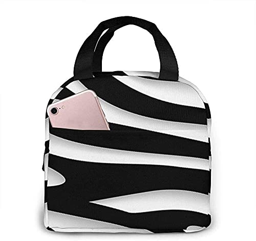 Iridescent Zebra Insulated Lunch Bag for Men & Women - Leakproof Tote Lunch Box for Work, School, Travel & Picnics