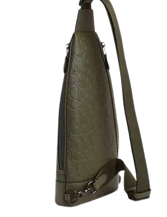 Coach Dominic Sling Pack Crossbody Bag - Genuine Signature Leather Unisex Shoulder Bag for Men & Women | Perfect for Travel, Work & Everyday Use
